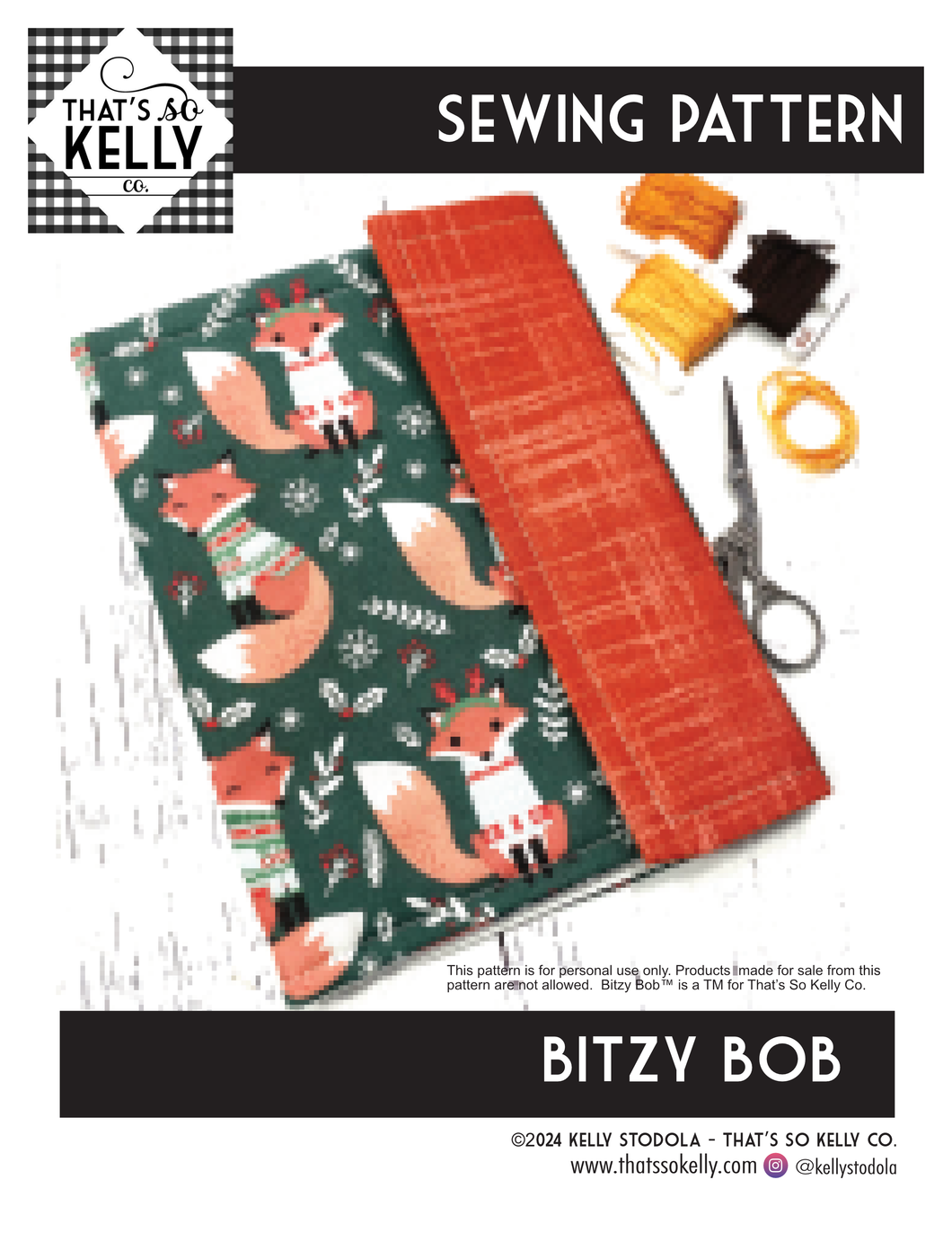 Bitzy Bob Sewing Pattern (includes Free Bitzy Bob Bag PDF tutorial)